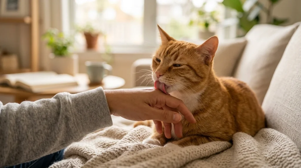 Why Does My Cat Lick Me? 7 Reasons Behind This Behavior
